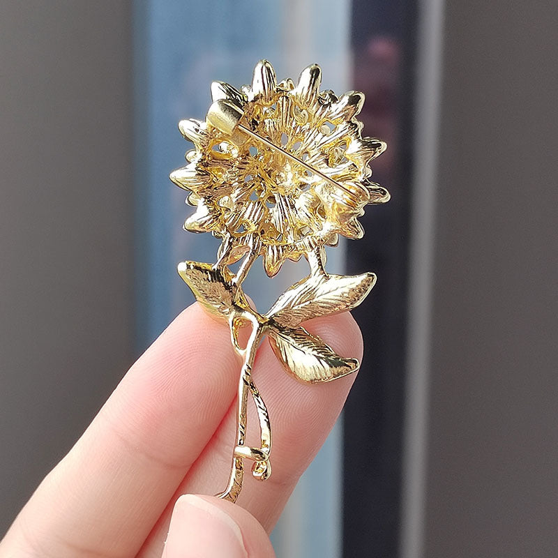 Elegant Crystal Wheat Ears Brooch Image 1