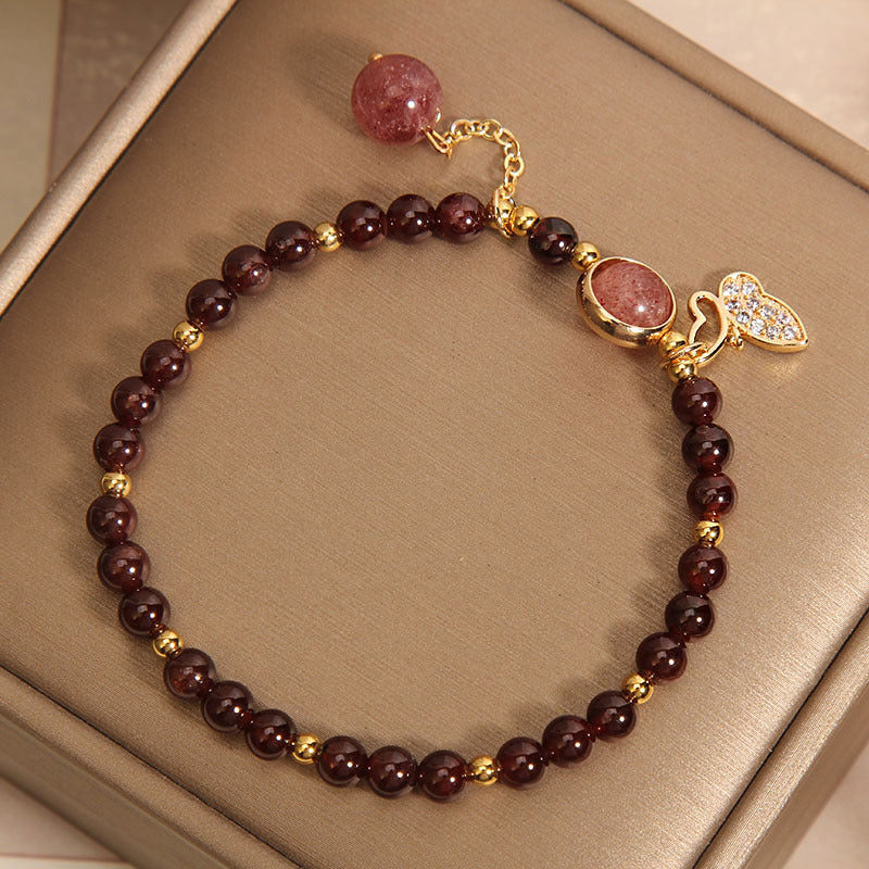 Vintage garnet crystal bracelet image 1