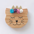 Solid Wood Ornament: Gold Crown Cat