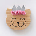 Solid Wood Ornament: Silver Crown Cat