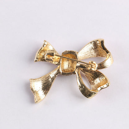 Chic Pink Bow Brooch with Rhinestones Image 1