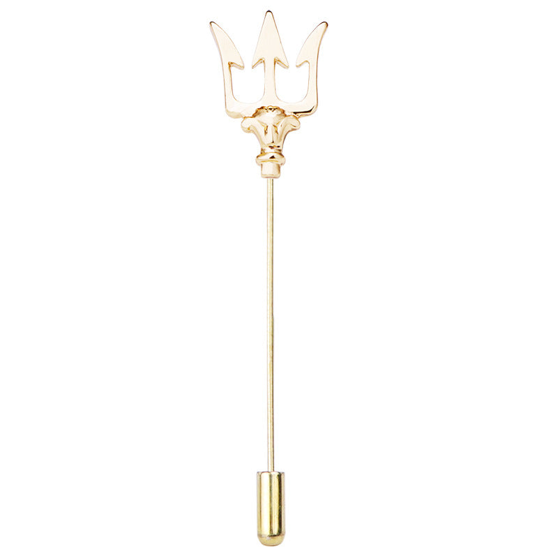 Men's trident pin displayed on a shirt