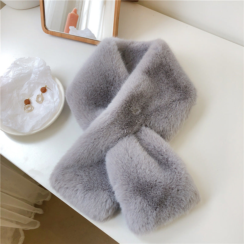 soft pink faux fur neck warmer