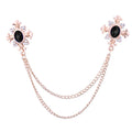 Gold Base Black Rhinestone