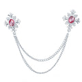 Silver Base Pink Rhinestone