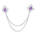 Silver Base Purple Rhinestone