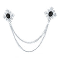 Silver Base Black Rhinestone