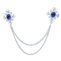 Silver Base Royal Blue Rhinestone