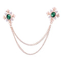 Gold Base Green Rhinestone