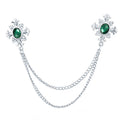 Silver Base Green Rhinestone