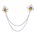 Silver Base Yellow Rhinestone