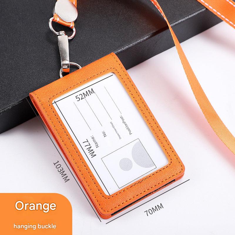 Close-up of ID badge holder with two card slots