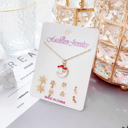 Gold crystal snowman earrings image