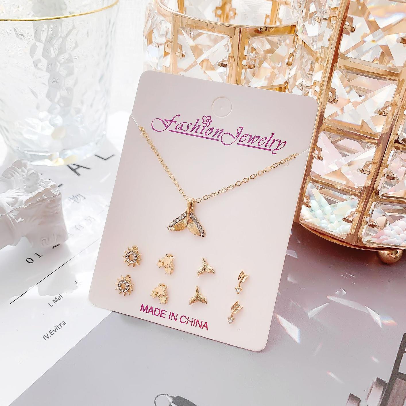 Electroplated gold necklace display