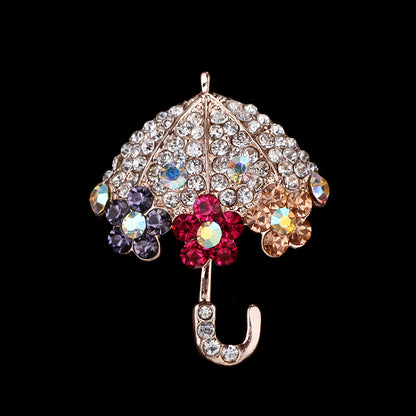Rhinestone brooch on a jacket lapel