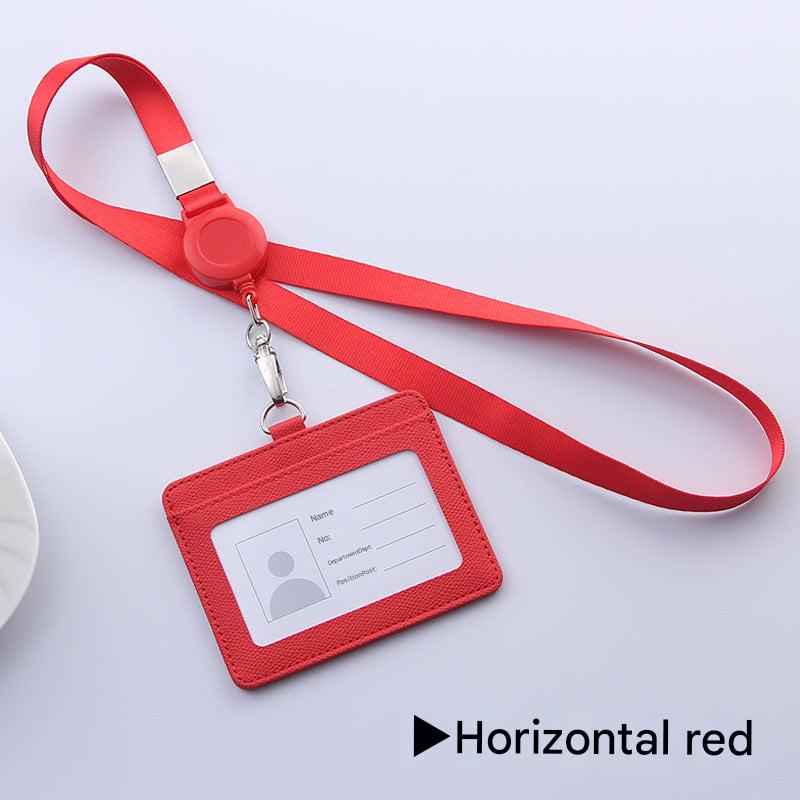Green ID badge holder with clips