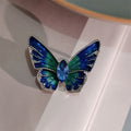 Butterfly Blue Oil Painting - Large