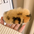 Khaki Leopard Print Claw Clip [11cm]