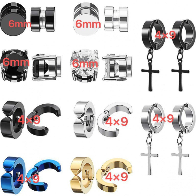 Titanium Steel Cross Zirconia Earring Image 10