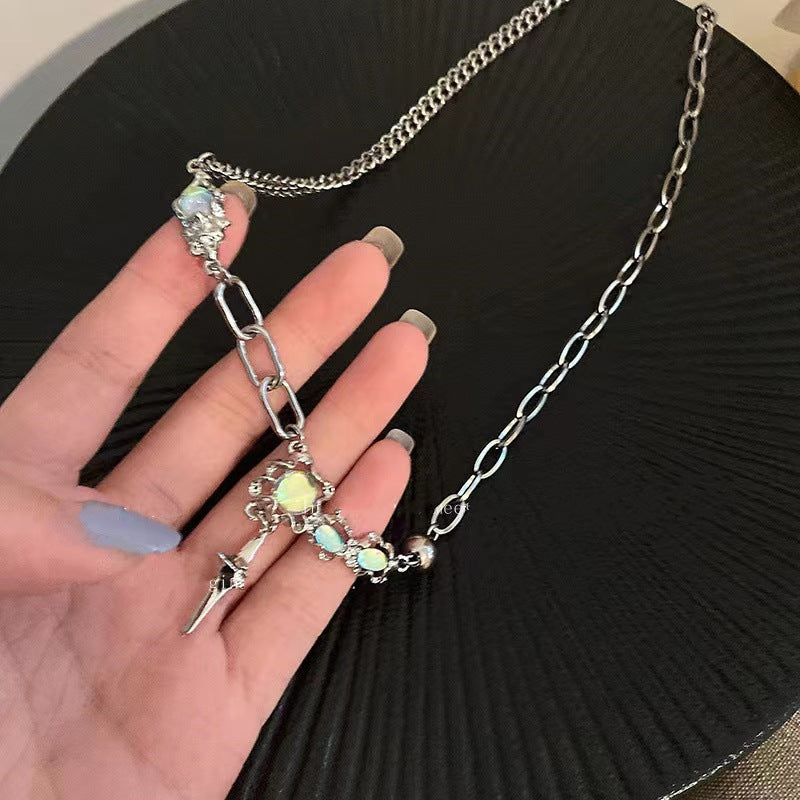 Fashion accessory - moonstone cross necklace for women