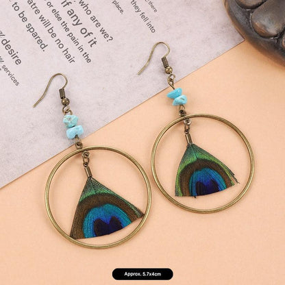 Vintage Chic Feather Earrings - Image 2