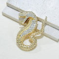 16K Gold Zodiac Snake Brooch
