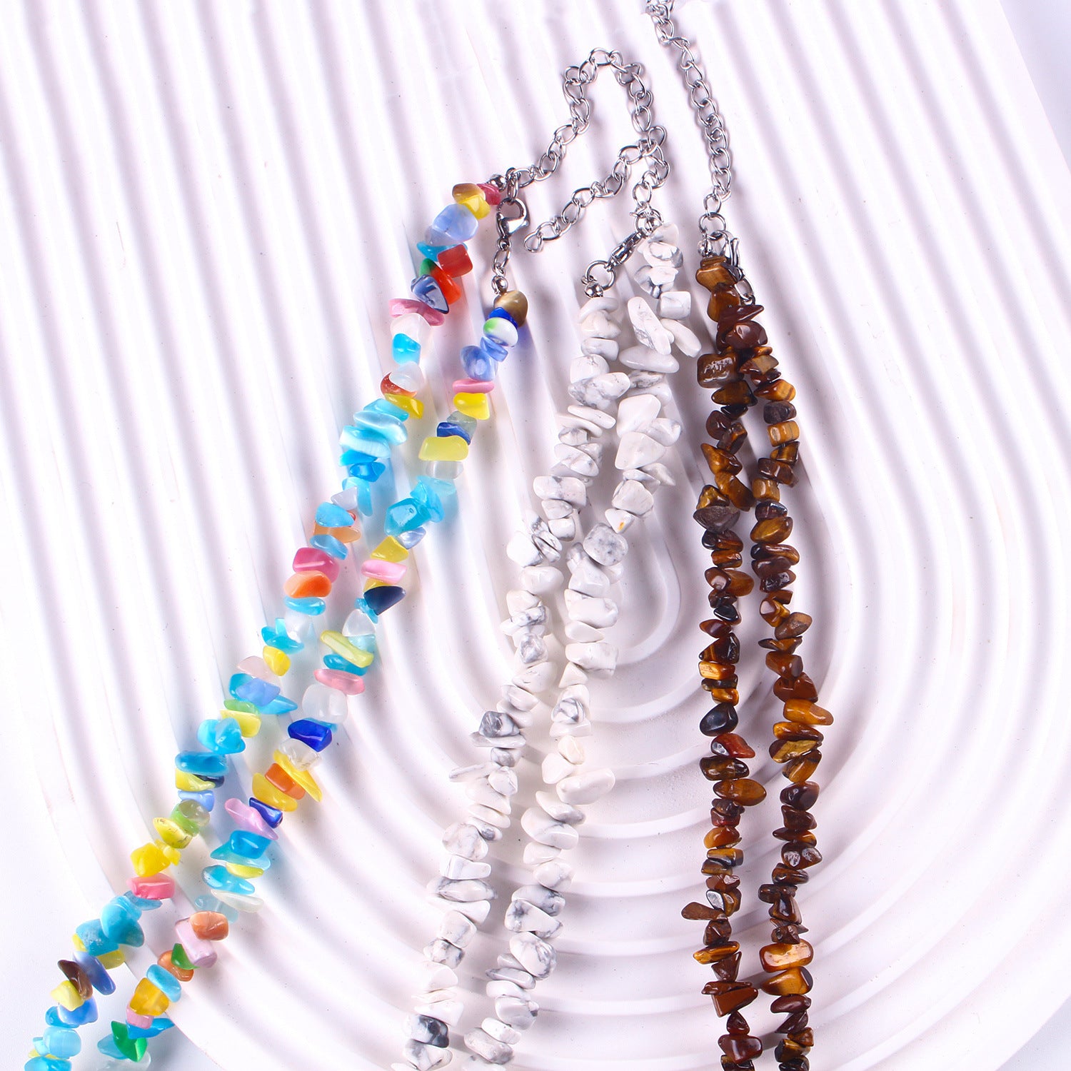 Elegant crystal necklace on display image 4