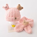 Half-Side Plush Bear Two-Piece Set [Pink]