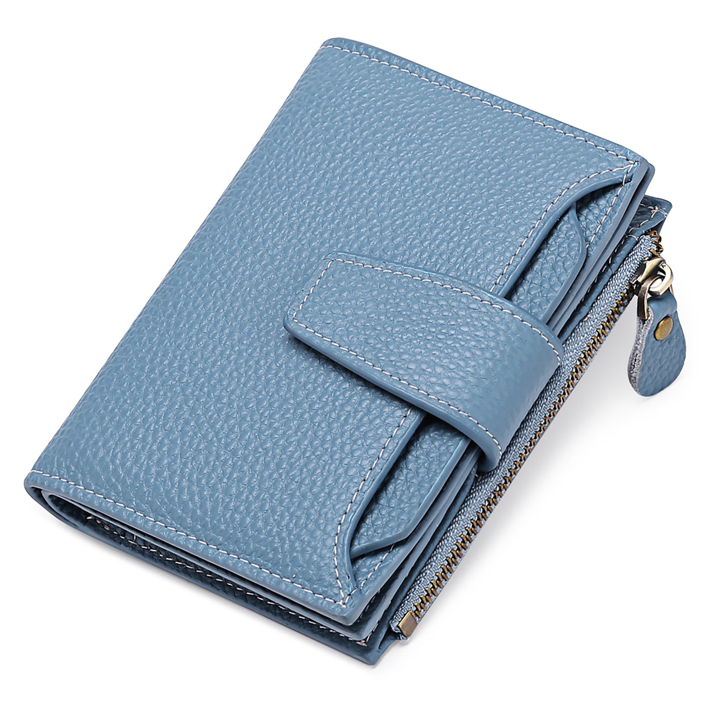 Stylish genuine leather wallet in light green