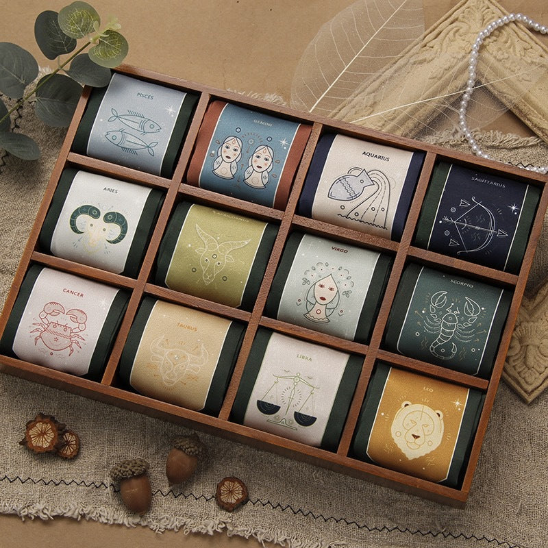 Zodiac silk scarf as headband