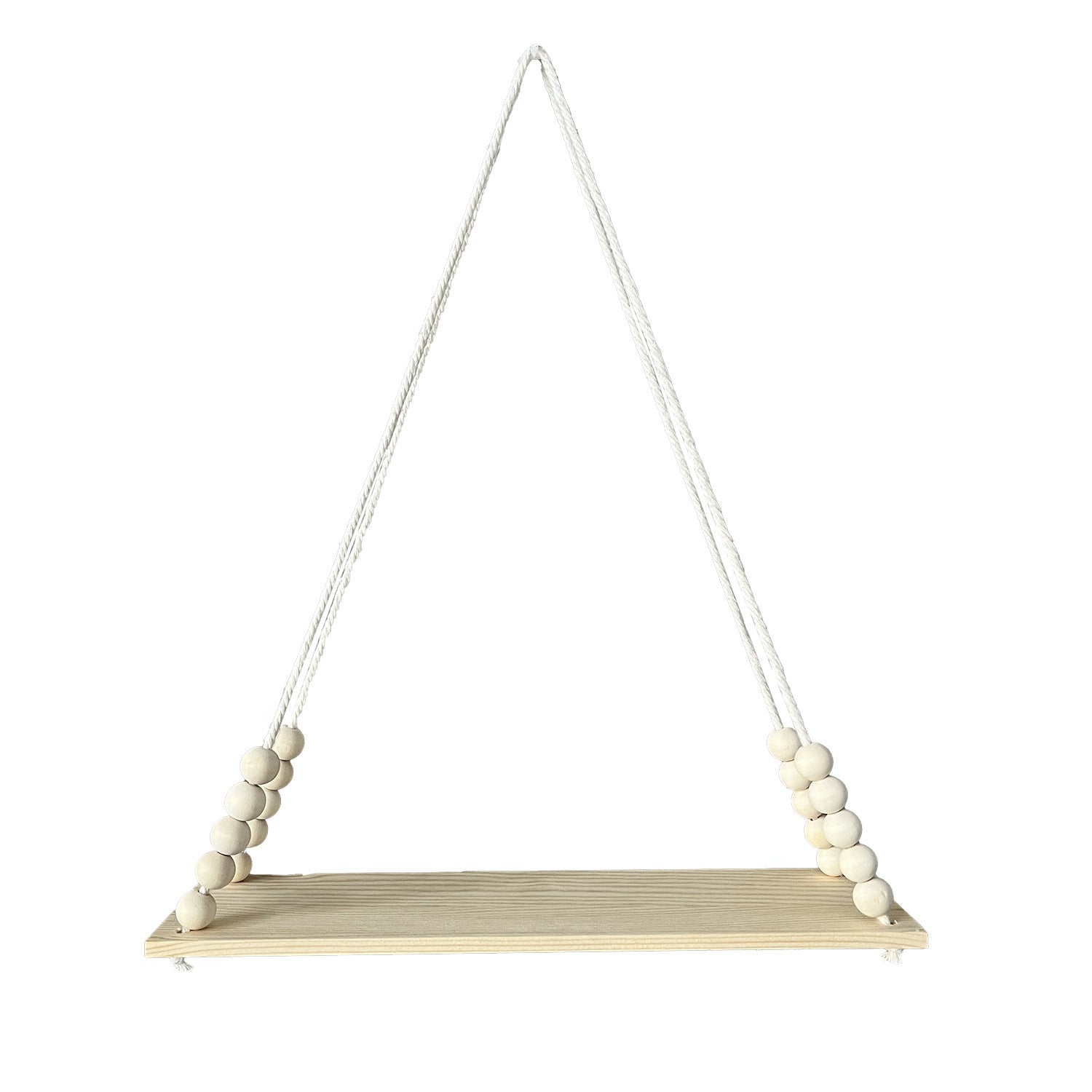 Handcrafted cotton rope shelf indoors