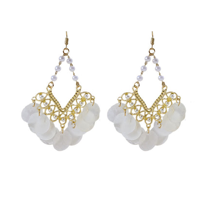 Chic Vintage Shell Tassel Earrings image 2