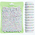 White + Multicolor (940 letter beads + 30 heart beads + 30 smiley face beads) (Pack of 5)