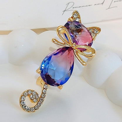 Unique crystal animal brooch image 5
