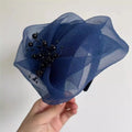 Organza Half Hat Navy Blue