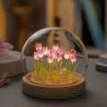 9 Purple Glass-Covered Tulips