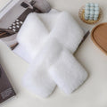 White Double-Sided Plush Thick Scarf
