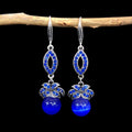 Floral Leaf with Pearl (Royal Blue)