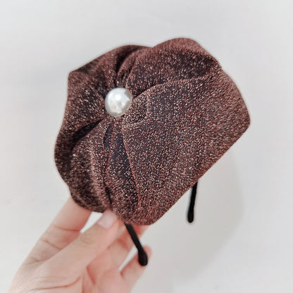 Elegant Retro Pearl Bow Beret Hat Image 4