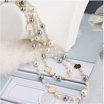 Chic layered pearl necklace for women - elegant jewelry