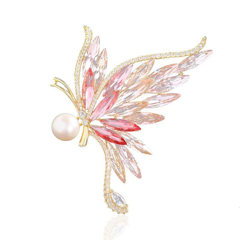 Beautiful gradient crystal brooch for fashion