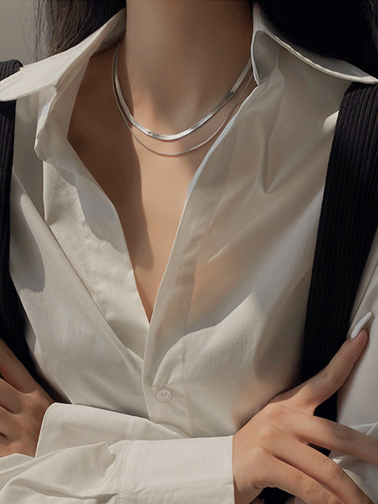 Layered Choker Necklace in Gold and Silver Image 2