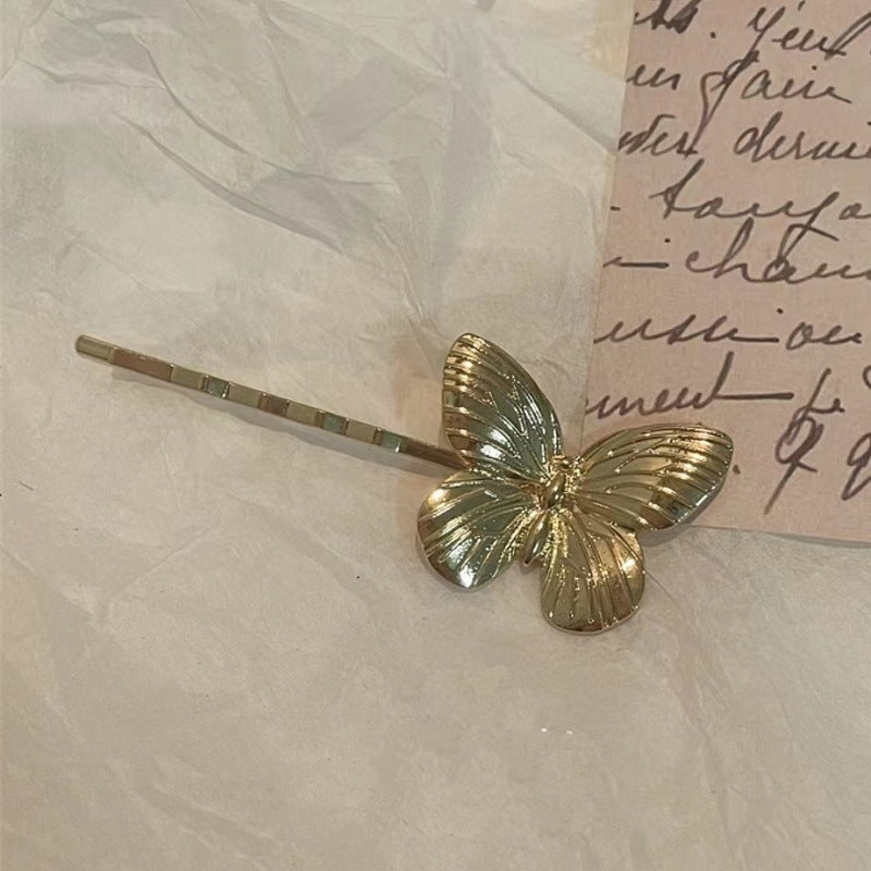 Elegant Metal Butterfly Hair Clip - Gold
