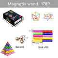 Black Color Box - Strong Magnet 178-piece Set (120 Sticks + 58 Balls) (Pack of 1)