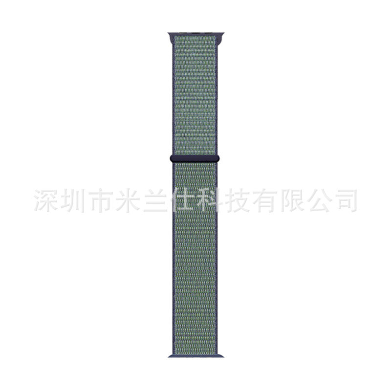 Stylish Nylon Braided Watch Band for Apple Watch - Compatible with Series 1-9 & Ultra - Adjustable Velcro Closure - Multiple Colors Available
