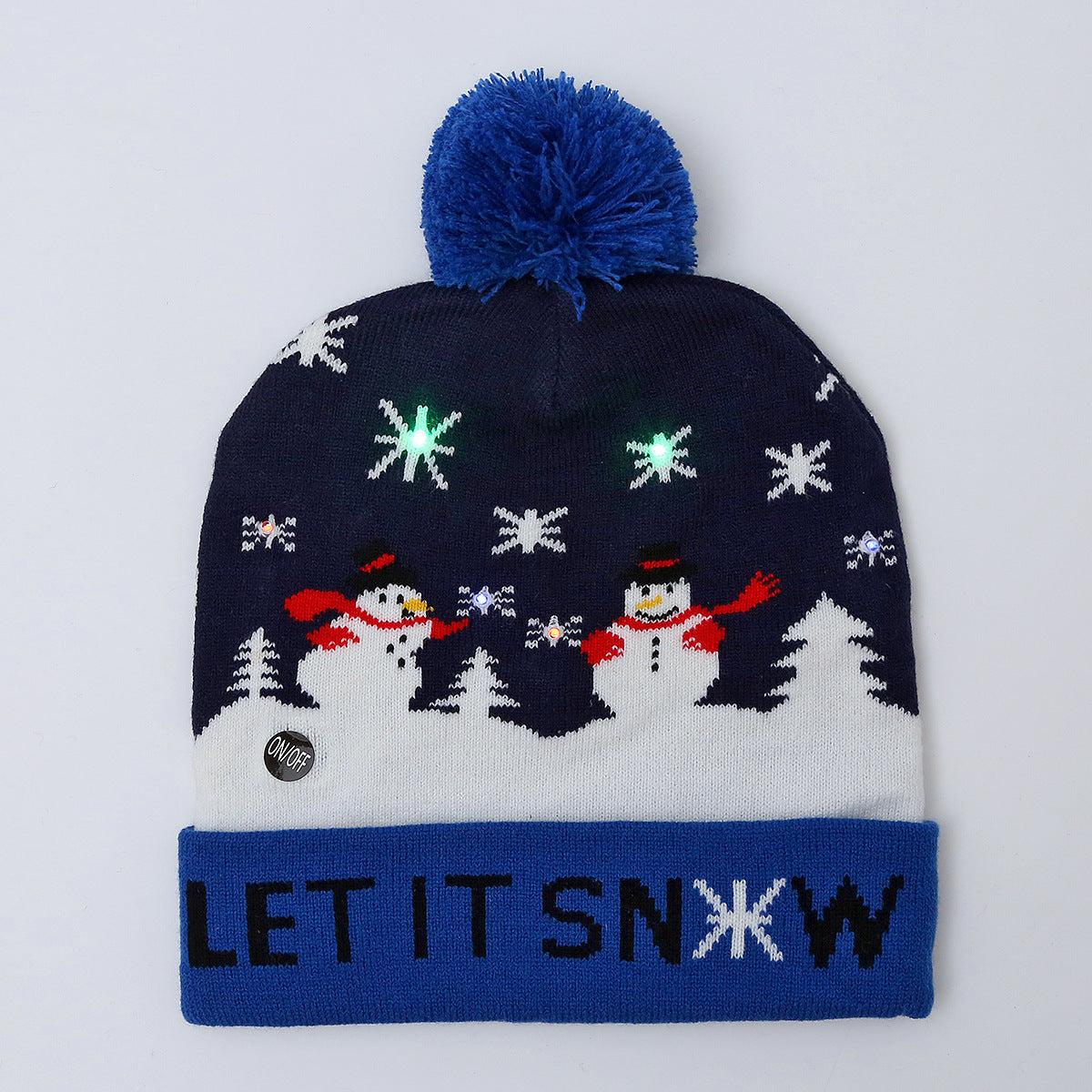 Colorful Christmas knit beanie hat 2