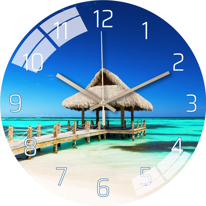 Close-up of modern silent wall clock