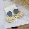 27 - Blue Rattan Woven Round Disc