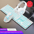 White blue light single keyboard + mouse + headset (Pack of 5)