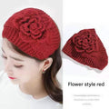 Wine Red Yarn Flower